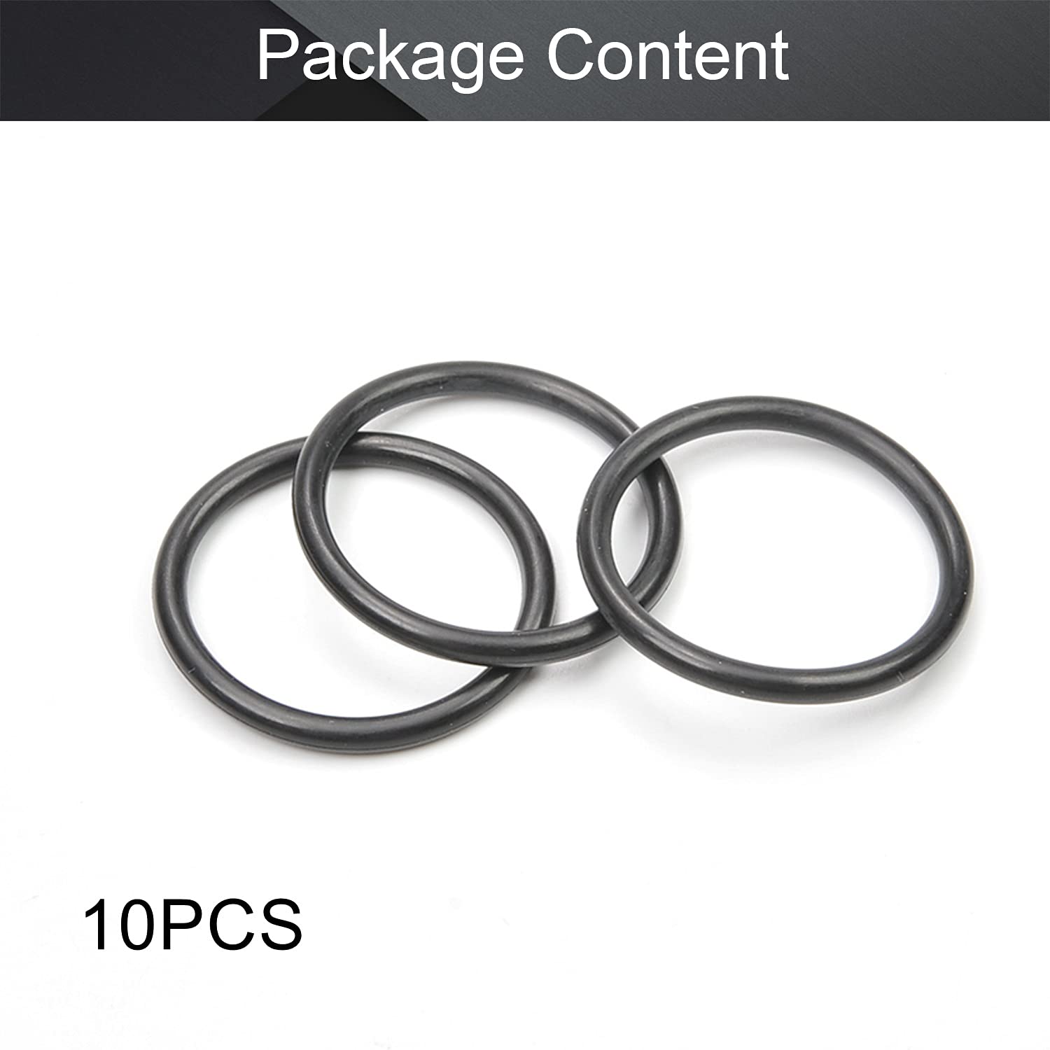 Othmro Othmro 10pcs Nitrile Rubber O-Rings 2.5mm Wire Dia 28mm OD for Oil Air Sealing Professional Plumbing Car Repair Black - View 4 of 9