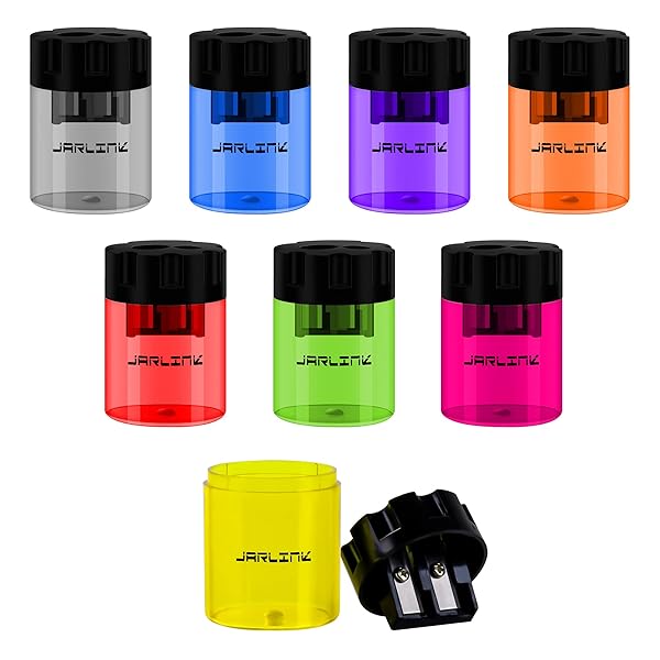 JARLINK JARLINK 8 Pack Manual Pencil Sharpeners - Dual Hole Colorful Sharpeners for No.2 & Art Pencils | Portable for School & Office