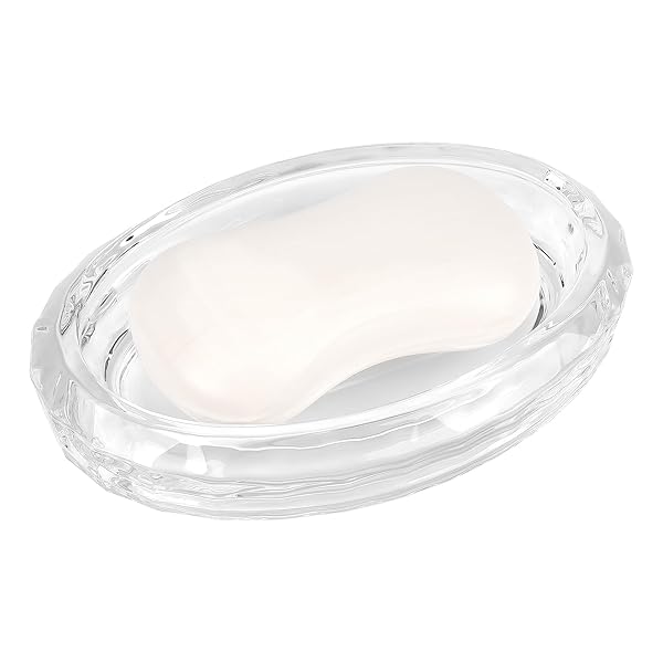 Linkidea Linkidea Glass Soap Dish - Elegant Clear Soap Holder for Kitchen & Bath, Perfect for Showers & Sponge Storage