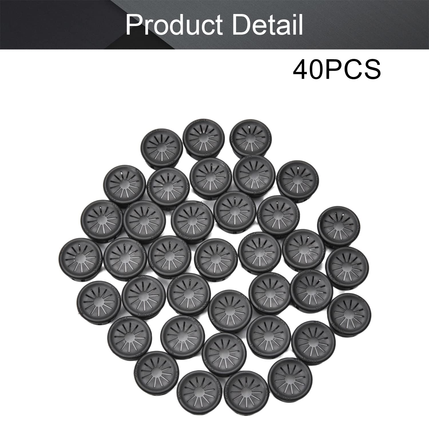 Fielect Fielect 40Pcs Cable Hose Snap Bushing Grommet Protector EHR-22 22mm Locking Black Grommet for Durable Protection - View 5 of 9
