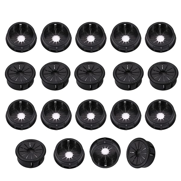 Fielect Fielect 30Pcs Cable Hose Snap Bushing Grommet Protector EHR-25 25mm Locking Black Grommet for Durable Protection