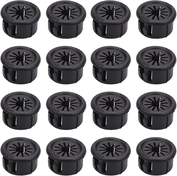 Fielect Fielect 50Pcs Cable Hose Snap Bushing Grommet Protector EHR-16 16mm Locking Black Grommet for Cable Management