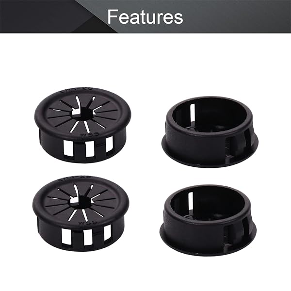 Fielect Fielect 30Pcs Black Cable Hose Snap Bushing Grommet Protector 28mm Mounted Dia Locking Grommet for Effective Cable Management - View 3 of 6