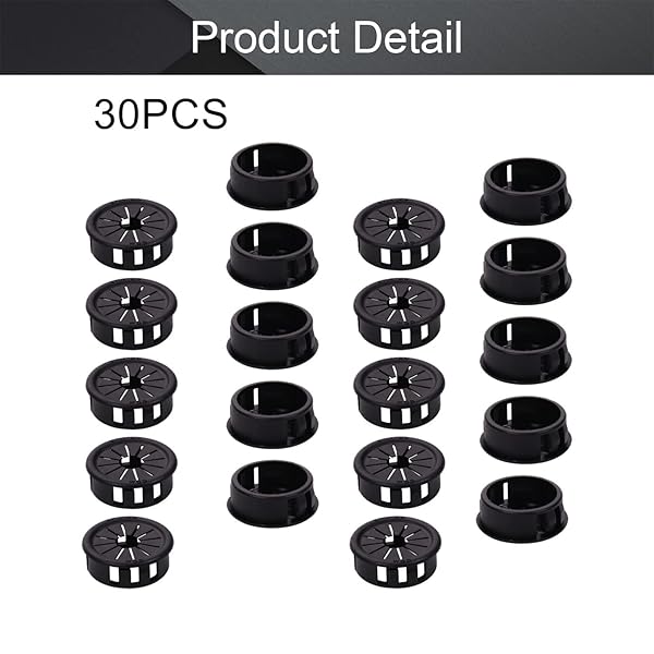 Fielect Fielect 30Pcs Black Cable Hose Snap Bushing Grommet Protector 28mm Mounted Dia Locking Grommet for Effective Cable Management - View 6 of 6