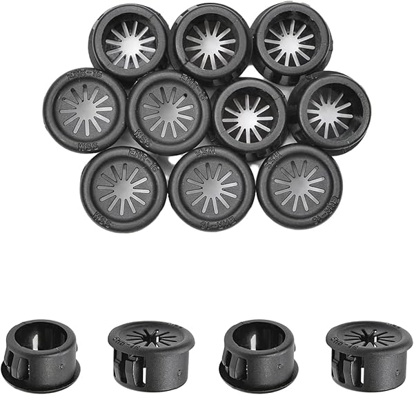 Fielect Fielect 10Pcs Cable Hose Snap Bushing Grommet Protector 16mm Locking Black EHR-16 Mounted Dia for Electrical Wiring