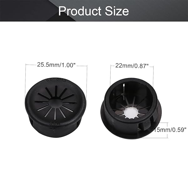 Fielect Fielect 30Pcs Cable Hose Snap Bushing Grommet Protector EHR-22 22mm Locking Black Grommet for Durable Protection - View 2 of 6