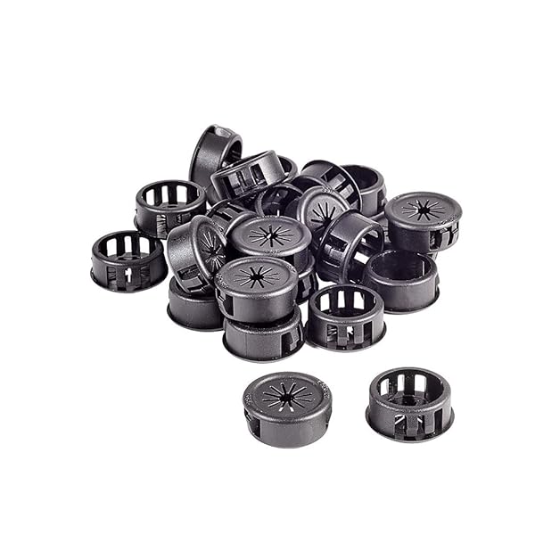 Fielect Fielect 25Pcs Cable Hose Snap Bushing Grommet Protector 21mm Locking Black EHR-21 Mounted Dia Durable Protection