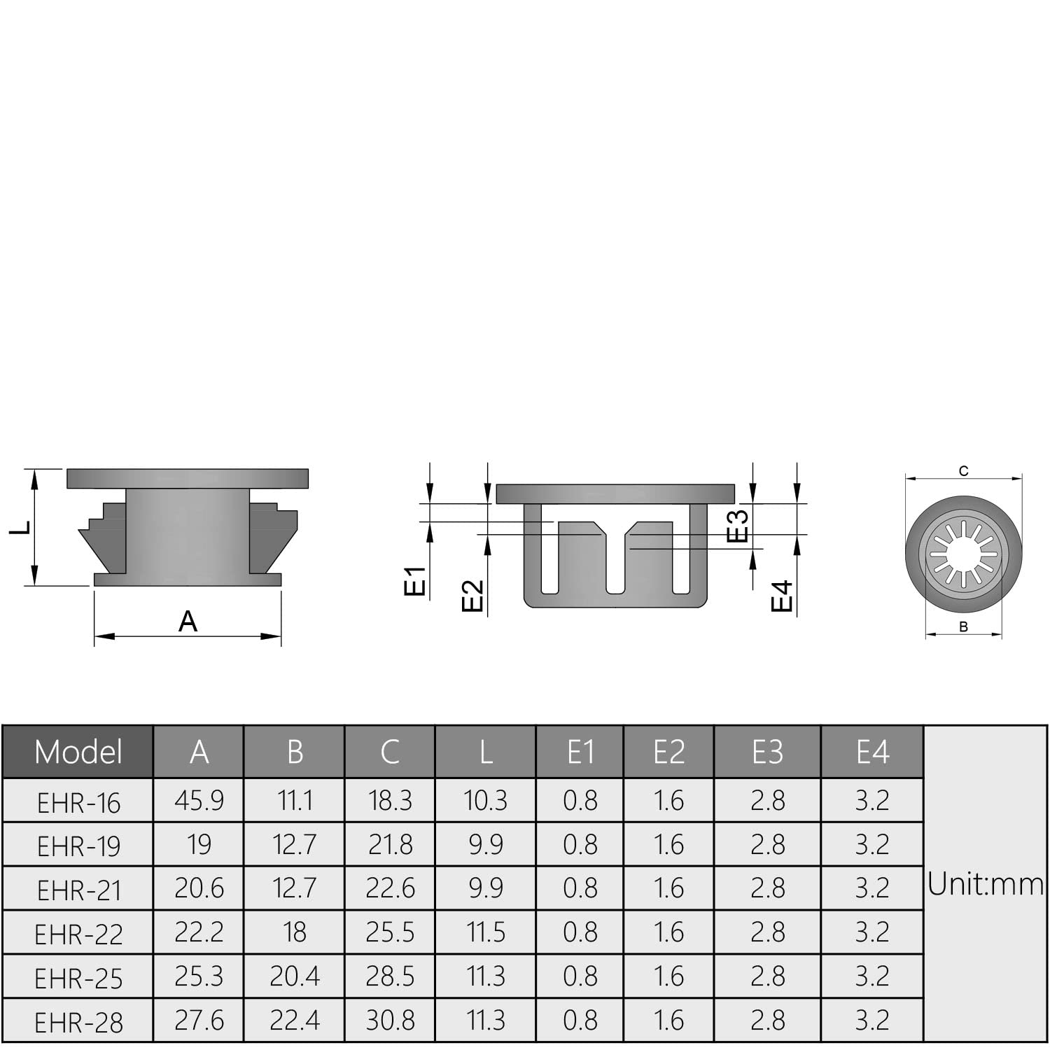 Fielect Fielect 25Pcs Cable Hose Snap Bushing Grommet Protector EHR-19 19mm Locking Black Grommet for Durable Protection - View 4 of 9