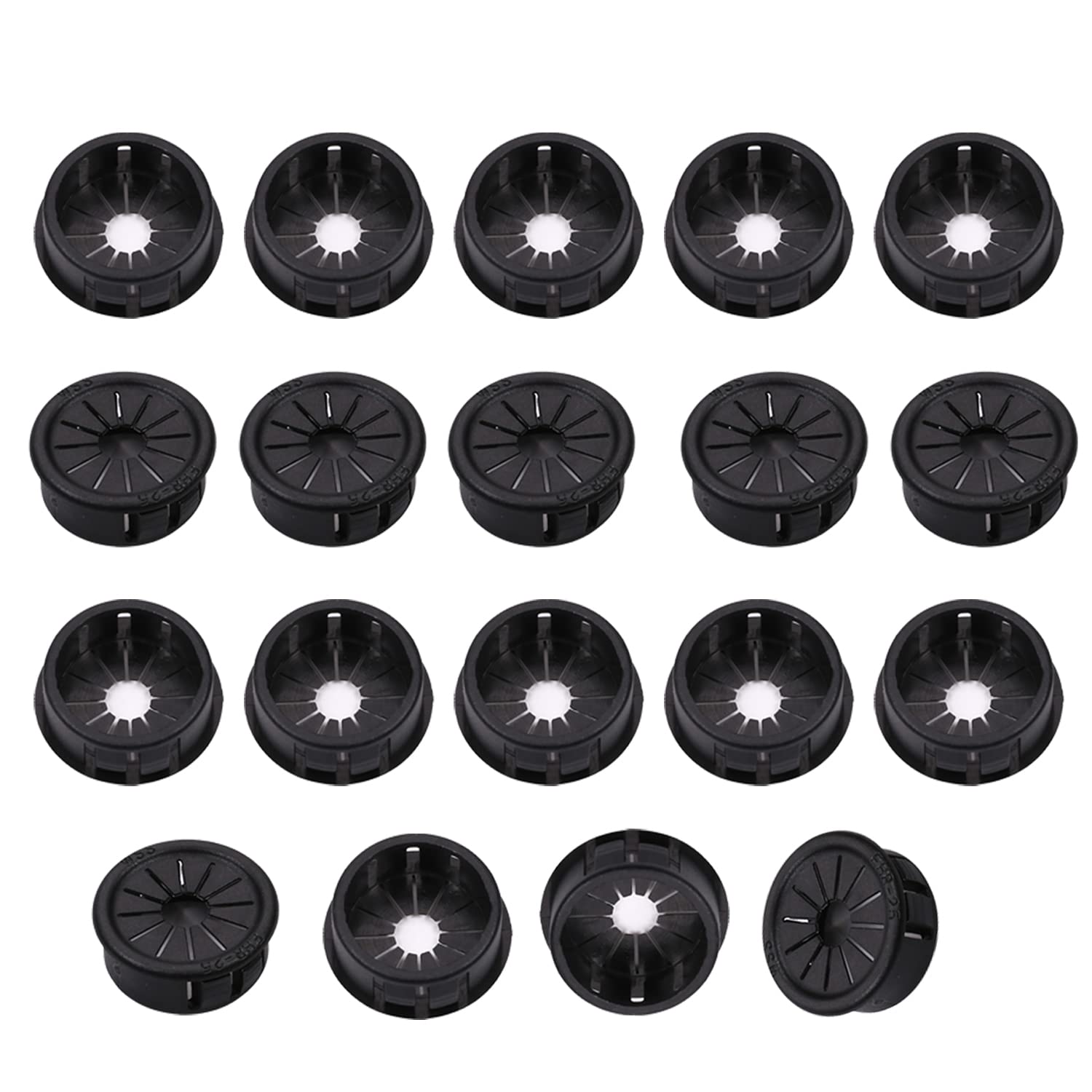 Fielect Fielect 25Pcs Cable Hose Snap Bushing Grommet Protector EHR-19 19mm Locking Black Grommet for Durable Protection - View 8 of 9