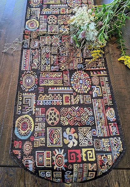 DaDa Bedding DaDa Bedding Bohemian Tapestry Table Runner Multi-Colorful Cotton Linen Woven Kitchen Dining Mats 13 x 90 Inches - View 5 of 6