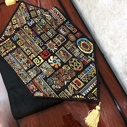 DaDa Bedding DaDa Bedding Bohemian Tapestry Table Runner Multi-Colorful Cotton Linen Woven Kitchen Dining Mats 13 x 90 Inches - View 6 of 6
