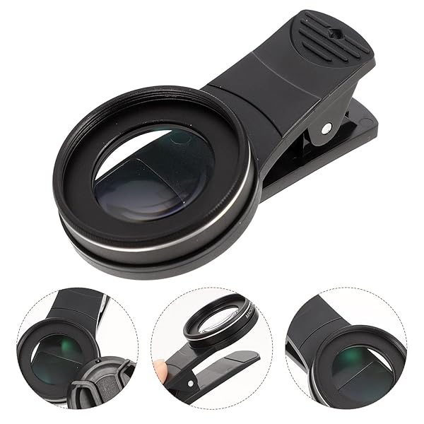 Hemobllo Hemobllo Phone Camera Lens 37mm 15X Macro Clip-on Magnifying Lens for Close-up Photography External Glass Optic Attachment for Smartphones Black - View 2 of 9