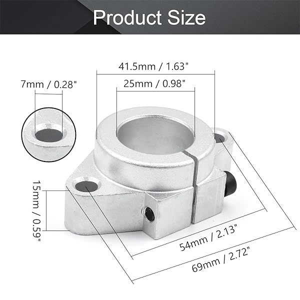 Othmro Othmro 6pcs Aluminum Linear Motion Rail Clamping Rod Guide Support for 25mm Shaft - View 2 of 4