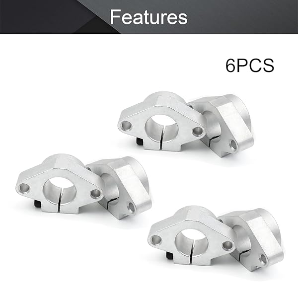 Othmro Othmro 6pcs Aluminum Linear Motion Rail Clamping Rod Guide Support for 25mm Shaft - View 4 of 4