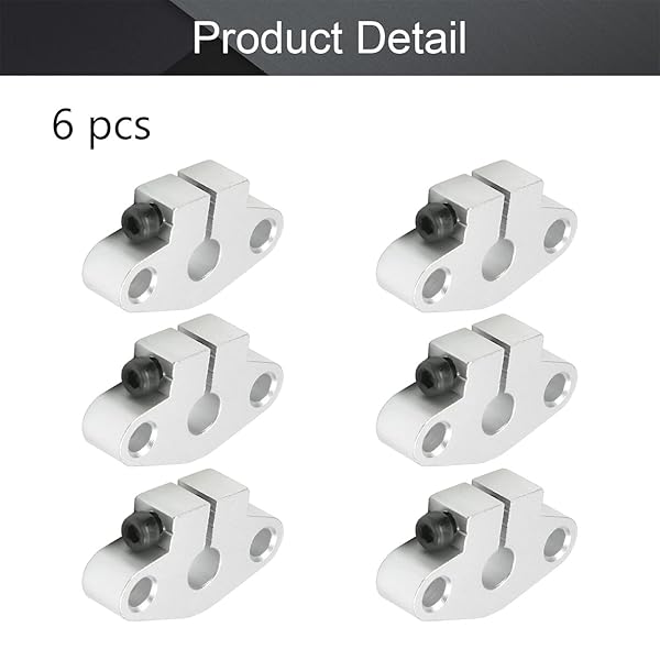 Othmro Othmro 6pcs Aluminum Linear Motion Rail Clamping Rod Guide Support for 8mm Shaft - View 3 of 4