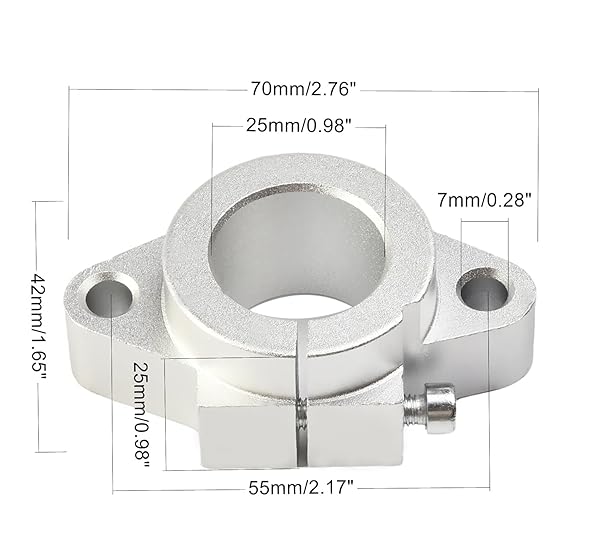 Othmro Othmro 2Pcs Linear Motion Rail Ball Bearing Clamping Guide Support for 25mm Diameter Shaft Aluminum Slide Rail - View 2 of 7