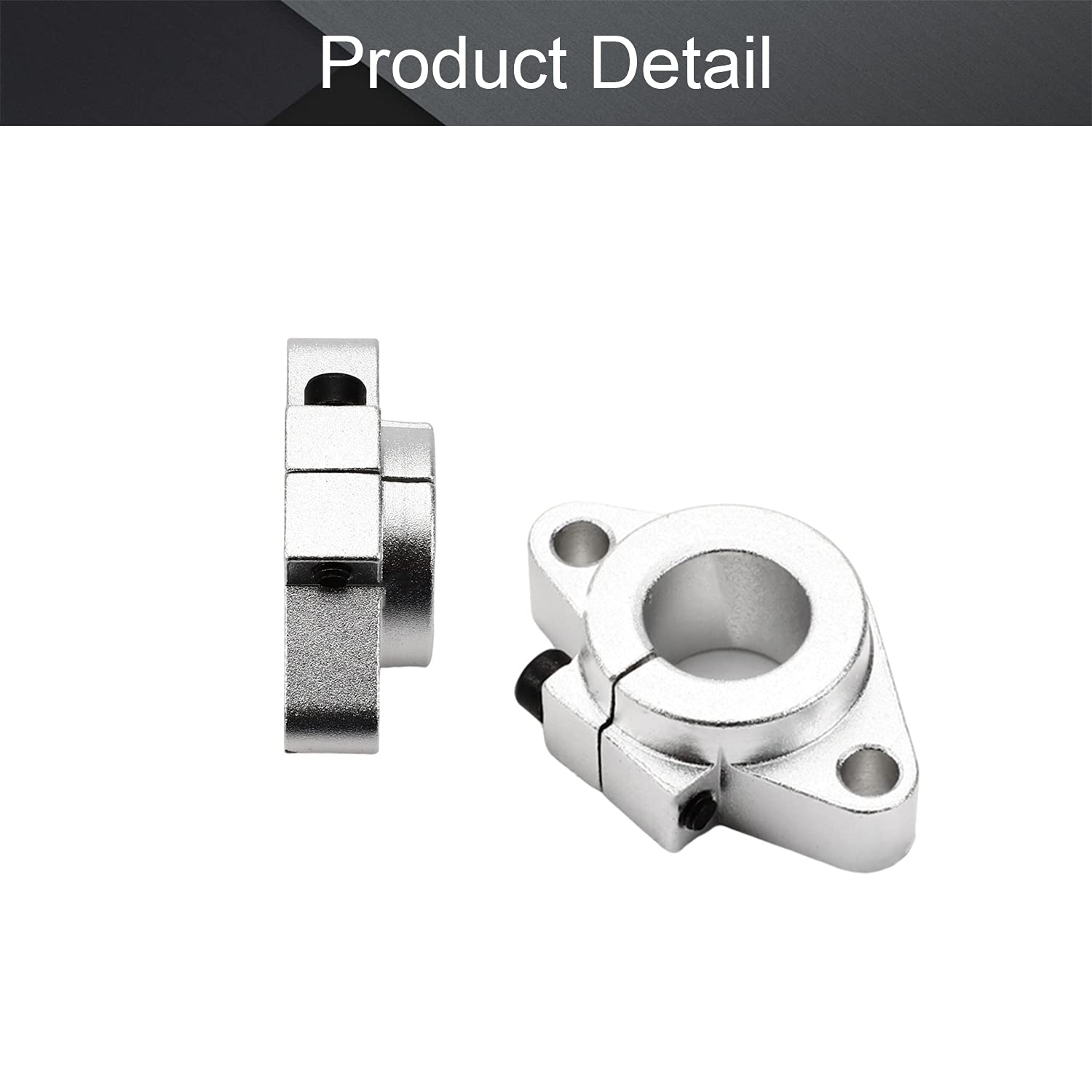 Othmro Othmro 4Pcs Linear Motion Rail Ball Bearing Clamping Guide Support for 16mm Diameter Shaft Aluminum Slide Rod - View 4 of 9