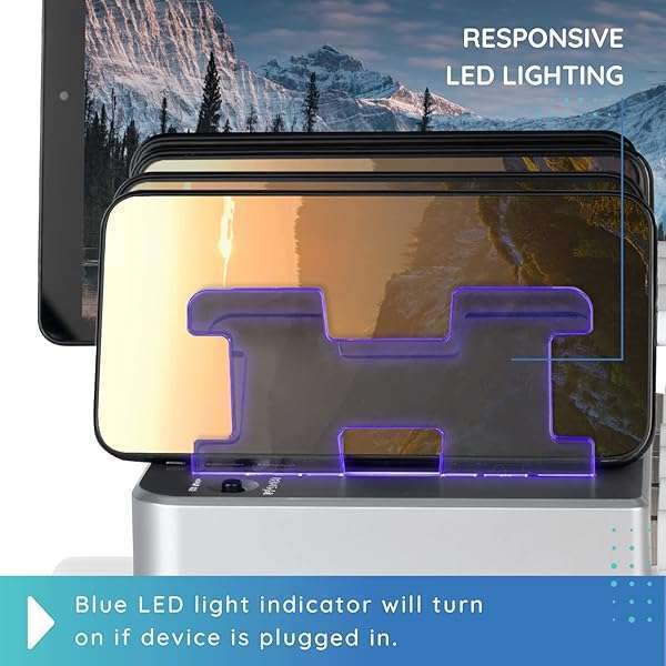 Hercules Tuff Hercules Tuff Charging Station: 6 USB Fast Ports for Phones, Tablets & More - Silver - View 9 of 11