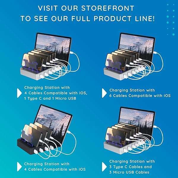 Hercules Tuff Hercules Tuff Charging Station: 6 USB Fast Ports for Phones, Tablets & More - Silver - View 11 of 11