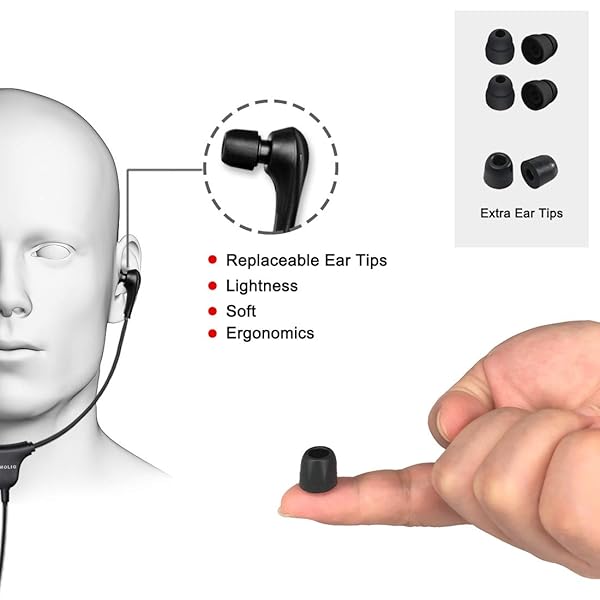 SIMOLIO SIMOLIO Lightweight Stereo Headset with Mic and Volume Control Soft Memory Foam Ear-Tips 4.9FT Audio Cord Wired PC Headphones SM-901M - View 3 of 7