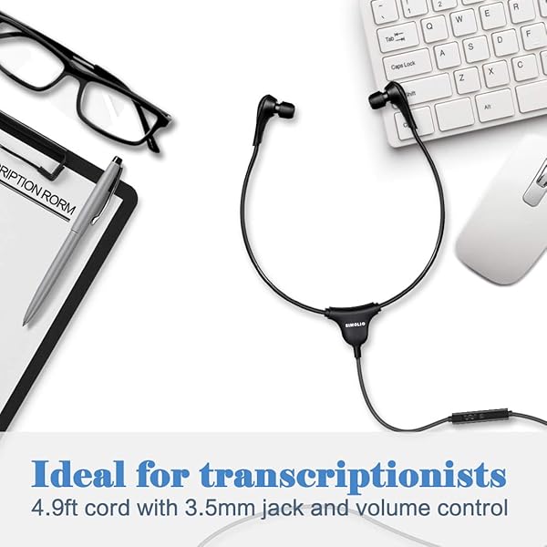 SIMOLIO SIMOLIO Lightweight Stereo Headset with Mic and Volume Control Soft Memory Foam Ear-Tips 4.9FT Audio Cord Wired PC Headphones SM-901M - View 5 of 7