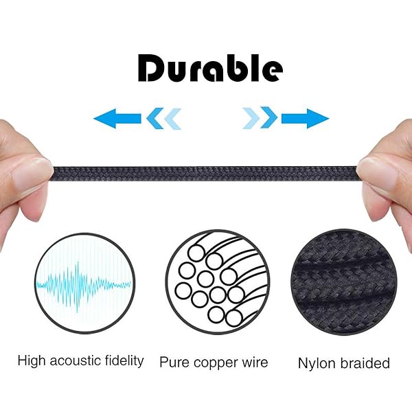 NewFantasia NewFantasia 3.5mm Male Audio Cable for Skullcandy Hesh Crusher Grind Headphones with Remote Volume Control Mic for Samsung Galaxy Android Phone - View 5 of 6