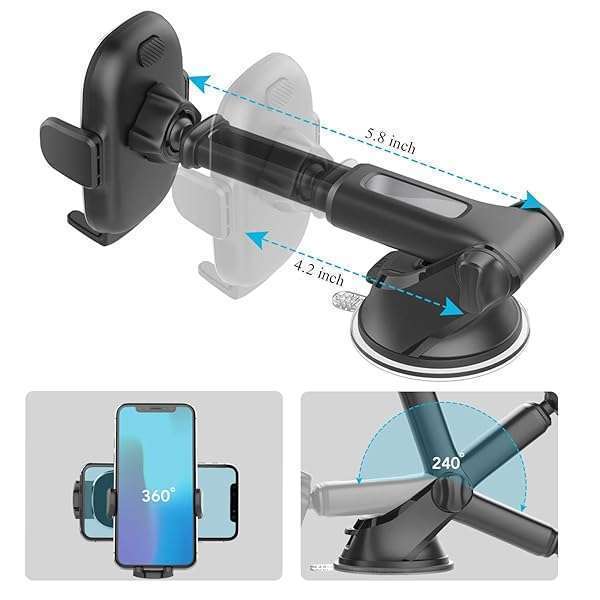 OQTIQ Buy OQTIQ Replacement Suction Cup Mount & Dashboard Pad for Phone/GPS - 17.2mm Ball Joint, Adhesive Disk Included - View 3 of 8