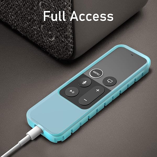 FINTIE Fintie Shock Proof Silicone Case for Apple TV 4K Remote Honey Comb Series Glow in the Dark Blue Cover - View 4 of 10