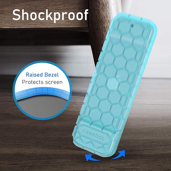 FINTIE Fintie Shock Proof Silicone Case for Apple TV 4K Remote Honey Comb Series Glow in the Dark Blue Cover - View 6 of 10