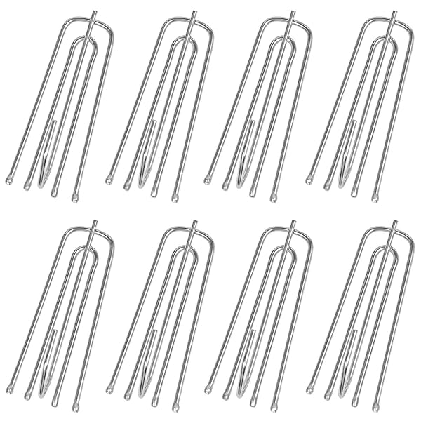 Millennial Essentials Stainless Steel Curtain Pleater Tape Hooks 30 Pack Traverse Pleater 4 Prongs Pinch Pleat Hook Clips for Easy Curtain Hanging