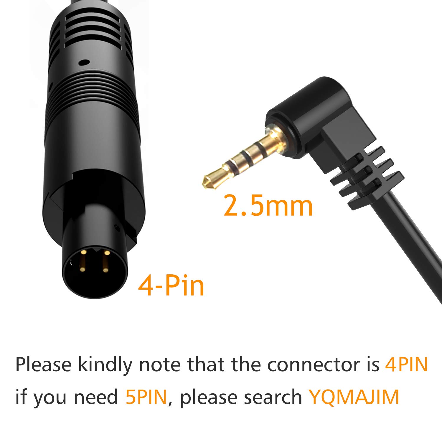 YQMAJIM 4 Pin Dash Cam Cable 23 Ft 2.5mm Male to 4 Pin Backup Camera Cord for Trucks RVs Trailers SUVs and More - View 2 of 7