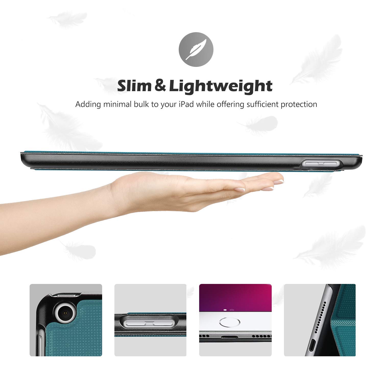 ProCase ProCase Slim Stand Protective Cover for iPad 10.2 9th 8th 7th Generation Teal Case Folio for 2021 2020 2019 Models - View 7 of 8