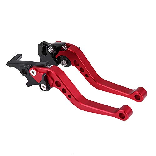 Universal 22mm CNC Aluminum Motorcycle Brake & Clutch Lever Kit - Red, Fits Most Bikes & Scooters