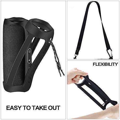 PAIYULE Silicone Case for FLIP 5 Bluetooth Speaker - Soft Gel Cover & Travel Pouch with Strap (Not for Flip 6) - View 3 of 7