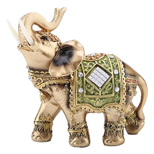 Hztyyier Decorative Green Elephant Figurine - Lucky Feng Shui Statue for Home & Office | Perfect Gift for Wealth & Prosperity