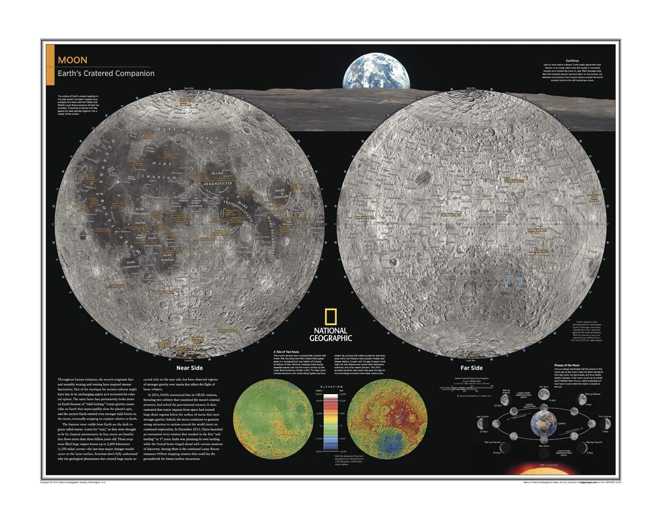 National Geographic Moon Poster 28 x 22 inches Art Quality Print for Home Decor