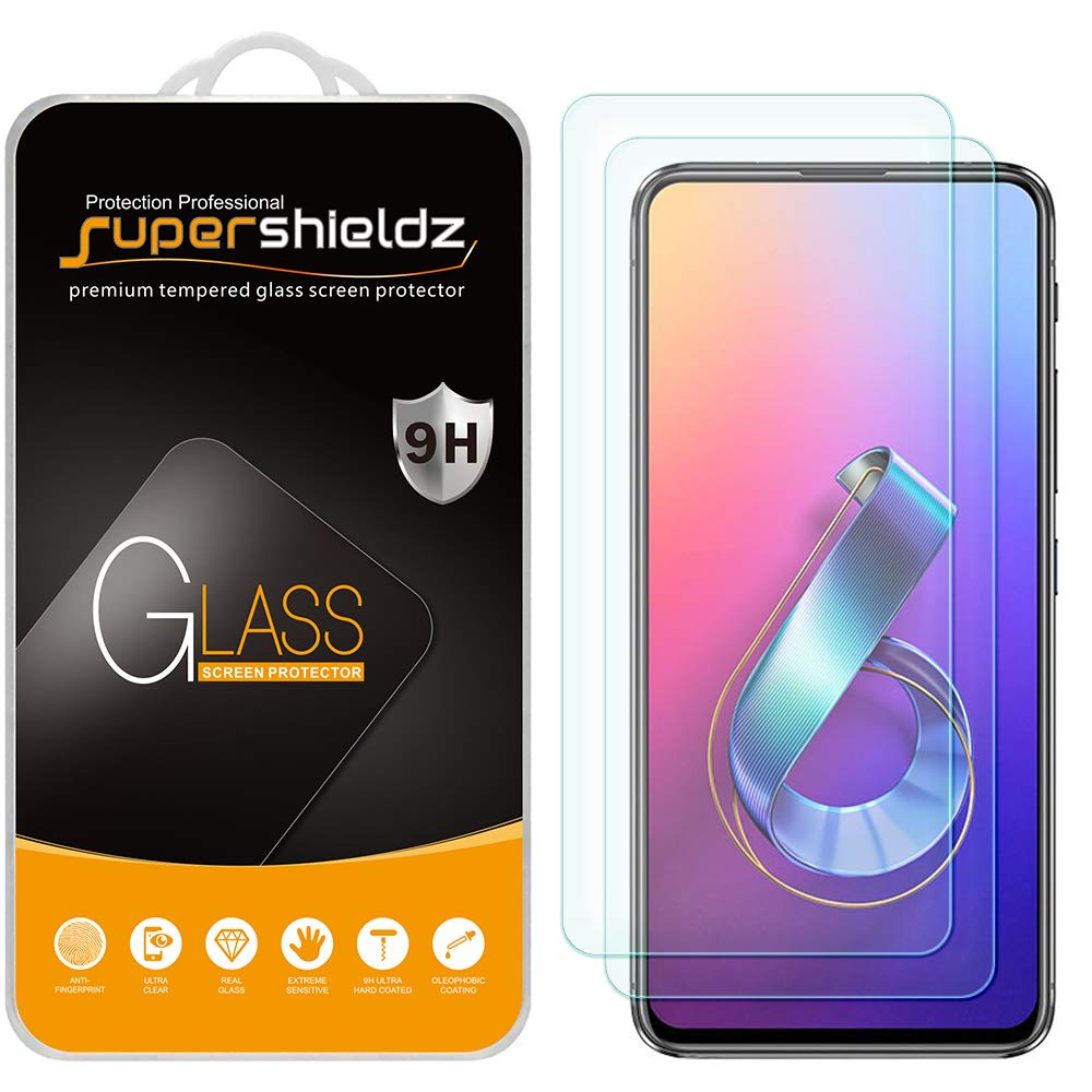 Supershieldz 2 Pack Tempered Glass Screen Protector for Asus ZenFone 6 ZS630KL Anti Scratch Bubble Free 0.33mm Thickness
