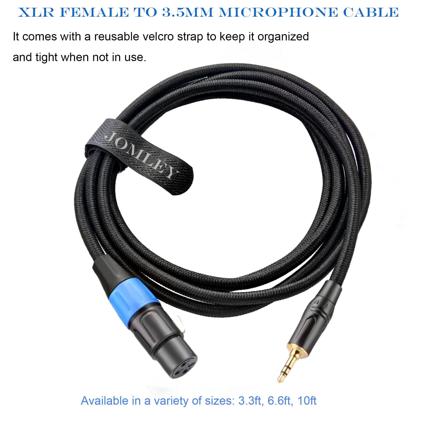 JOMLEY JOMLEY XLR to 3.5mm Cable 66ft Unbalanced Female XLR to Mini Stereo Jack Aux Microphone Cord for Cell Phone Laptop Speaker Mixer - View 2 of 7