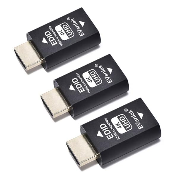 EVanlak EVanlak HDMI EDID Emulator Adapter 3rd Gen - 4K 60Hz for Mac, Switches & Extenders - 3 Pack - View 3 of 9