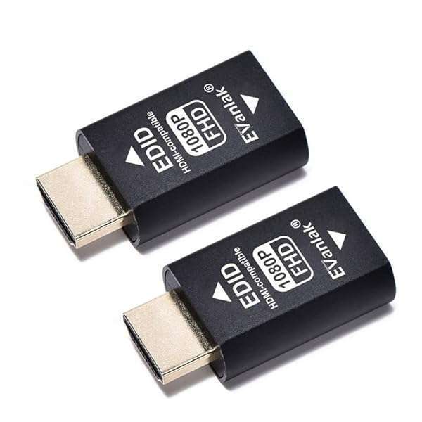 EVanlak EVanlak 3rd Gen HDMI EDID Emulator Adapter - 1920x1080@59Hz for Mac, Switches & Extenders - 2 Pack