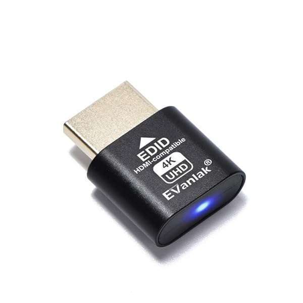 EVanlak EVanlak HDMI Dummy Plug - Premium Aluminum Headless Ghost Display Emulator 3840x2160@60Hz - 1 Pack - View 4 of 8