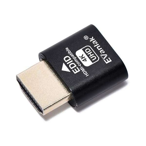 EVanlak EVanlak HDMI Dummy Plug - Premium Aluminum Headless Ghost Display Emulator 3840x2160@60Hz - 1 Pack - View 3 of 8