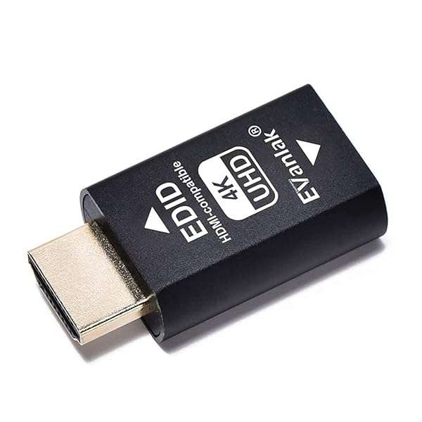 EVanlak EVanlak HDMI EDID Emulator Adapter: 3rd Gen Aluminum for Mac, Switches & 4K Video Splitters