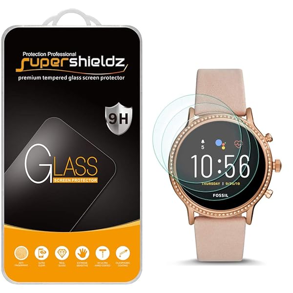 Supershieldz Supershieldz 3 Pack Tempered Glass Screen Protector for Fossil Gen 5 Smartwatch Julianna HR Anti Scratch Bubble Free