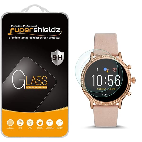 Supershieldz Supershieldz 2 Pack Tempered Glass Screen Protector for Fossil Gen 5 Smartwatch Julianna HR Anti Scratch Bubble Free
