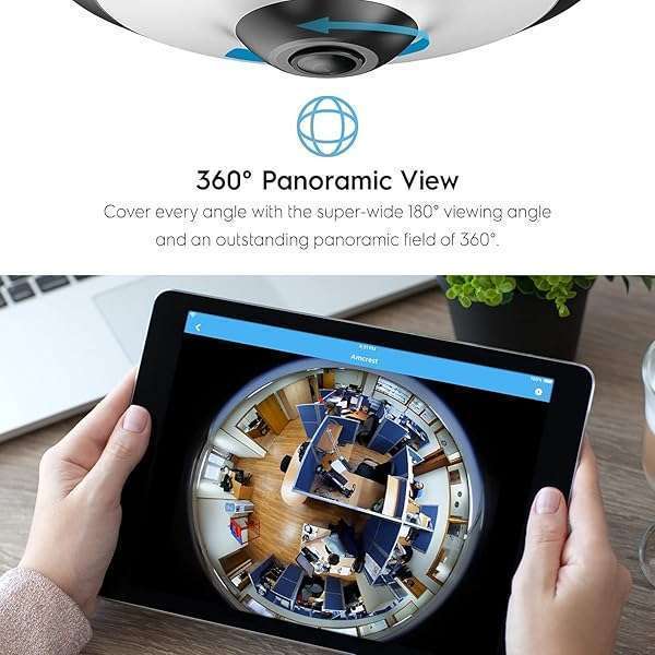 Amcrest Amcrest Fisheye IP POE Camera, 360° Panoramic 5-Megapixel POE IP Camera, Fish Eye Security Indoor Camera, IVS Features and People Counting, MicroSD Recording, IP5M-F1180EW-V2 (White) - View 4 of 9