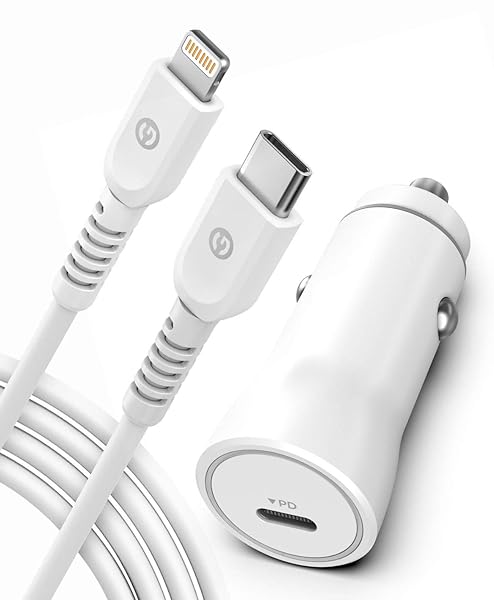 GALVANOX Galvanox Ultra-Fast iPhone Car Charger: MFi Certified Lightning to USB-C Adapter for iPhone 14/13/12/11 & iPad