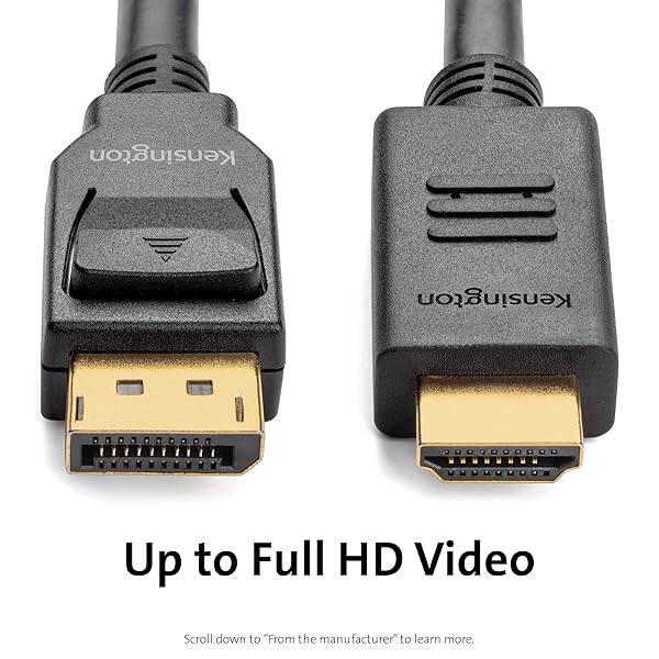 Kensington Kensington DisplayPort 1.2 to HDMI 1.4 Cable 6ft - High-Quality Video & Audio Connection (K33025WW) - View 3 of 5