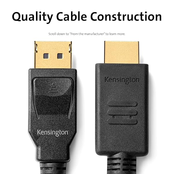 Kensington Kensington DisplayPort 1.2 to HDMI 1.4 Cable 6ft - High-Quality Video & Audio Connection (K33025WW) - View 4 of 5