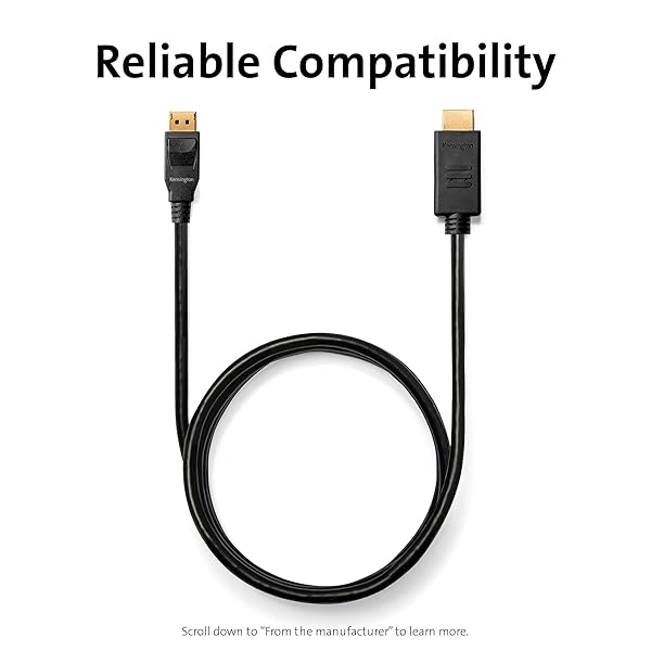 Kensington Kensington DisplayPort 1.2 to HDMI 1.4 Cable 6ft - High-Quality Video & Audio Connection (K33025WW) - View 5 of 5